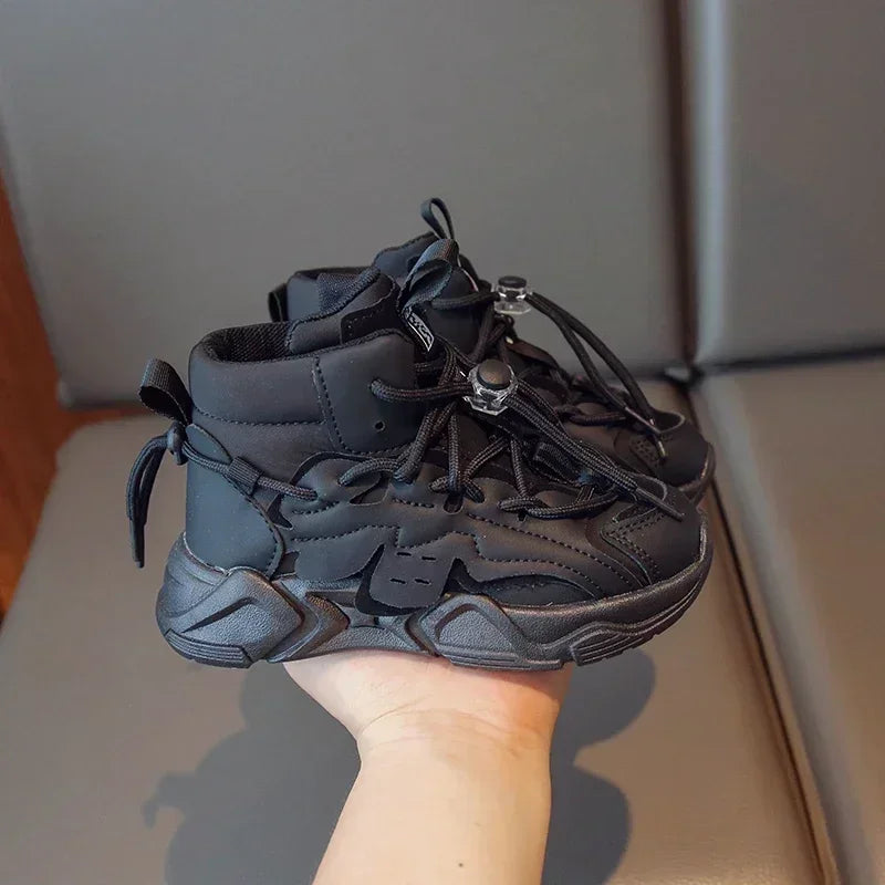 Spring Autumn Children's Sneakers Causal Boys Girls High-top Sneakers Simple Non-slip Breathable Kids School Basketball Shoes