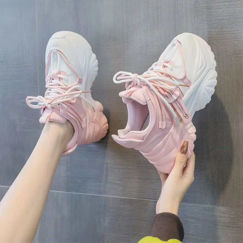 Women's Shoes Casual Shoes Spring Sneakers Platform Woman-shoes Tennis Female Fashion Thick Sole 2024 Roses Trainers Increased I