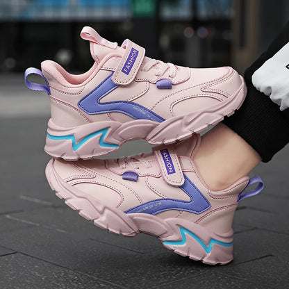 Girl's Fashion Sneakers Lovely Girls Sneaker Outdoor Breathable Mesh Flat Sport Shoes Kids Casual School Walking Shoe Antislip