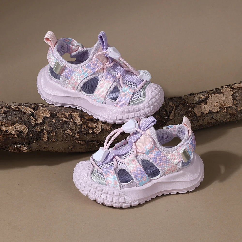 2025 New Summer Kids Sandals For Girls Mesh Flower Breathable Children Sport Shoes Soft Sole Toddler Girls Sandals Beach EU21-30