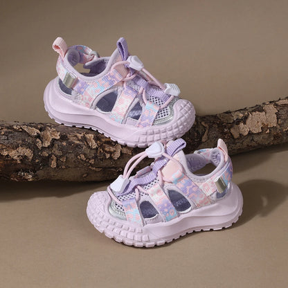 2025 New Summer Kids Sandals For Girls Mesh Flower Breathable Children Sport Shoes Soft Sole Toddler Girls Sandals Beach EU21-30