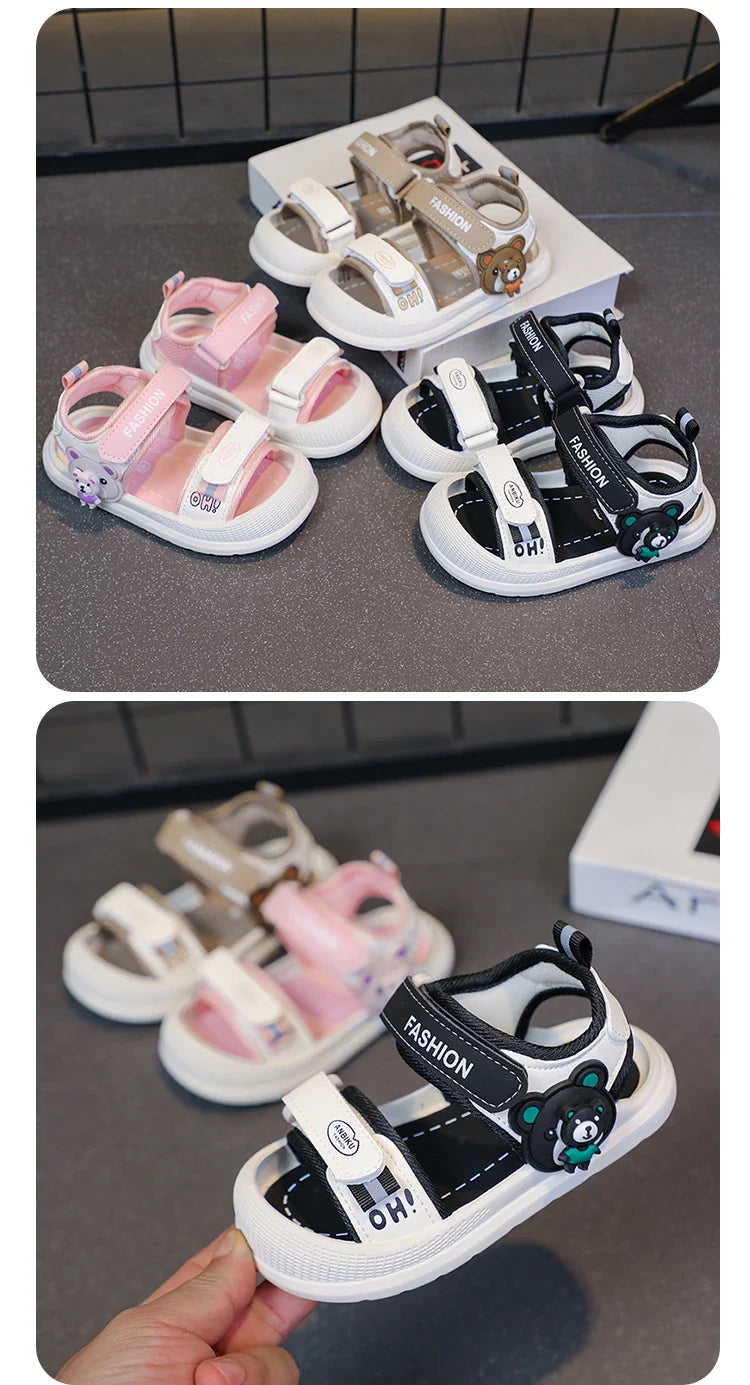 Toddler Sandals For Baby  Boys Girls Sandals Soft-soled Cartoon First Step Footwear For Infant Kids Trend Fashion