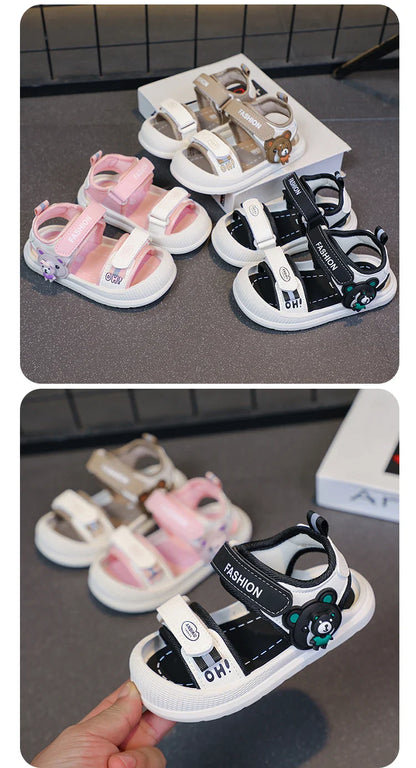 Toddler Sandals For Baby  Boys Girls Sandals Soft-soled Cartoon First Step Footwear For Infant Kids Trend Fashion