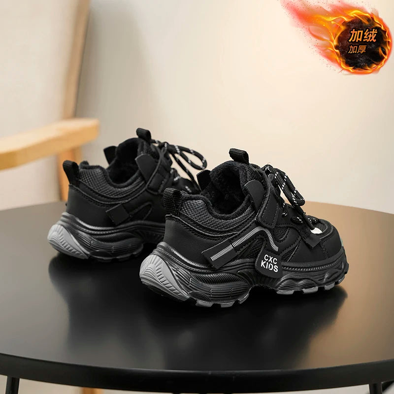 Boys Casual Shoes Non Slip Children Fashion School Walking Running Shoes Sport Kids Leather Sneakers Four Season Size 27-37