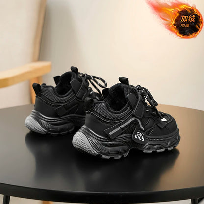Boys Casual Shoes Non Slip Children Fashion School Walking Running Shoes Sport Kids Leather Sneakers Four Season Size 27-37