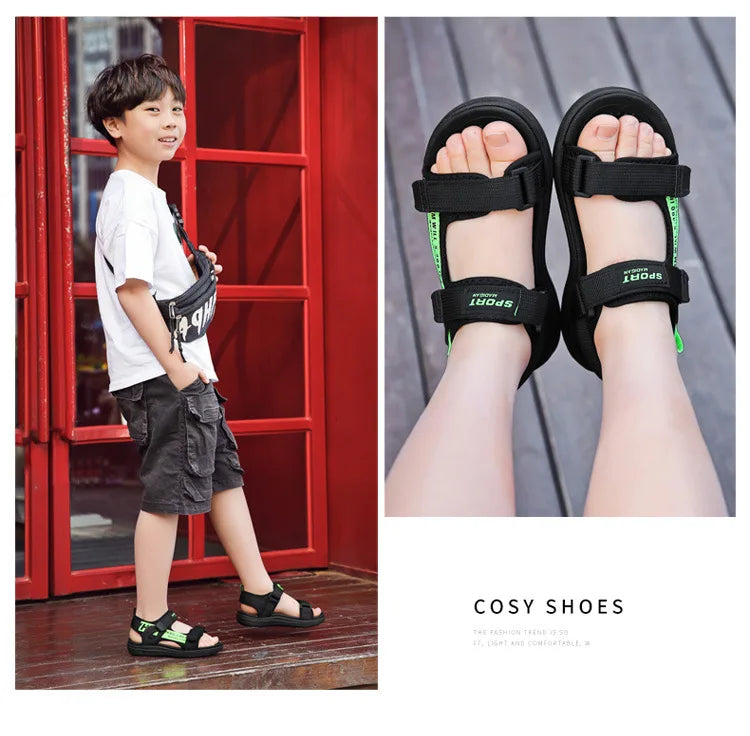 Summer Kids Sandals Breathable Boys Sandals Soft Comfortable Children's Shoes Outdoor Beach Girls Lightweight Slippers