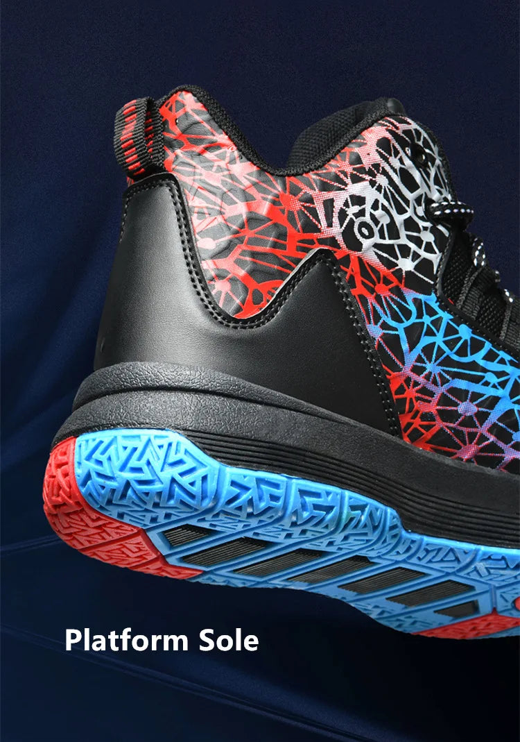 Hot Sale Cheap High Basketball Sneakers Men Women Fashion Printed Basketball Trainers Baskets Outdoor Platform Sport Shoes Boys