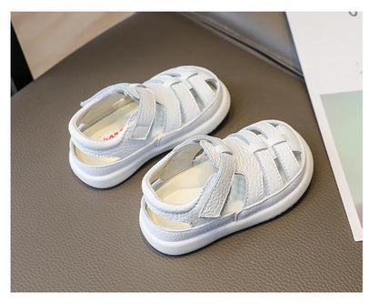 Baby Boys Sandals Girls Casual Shoes Summer Infant Toddler Shoes Anti-Slippery Genuine Leather Sport Beach Sandals for Kids
