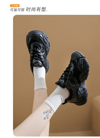 Women Platform Sneakers Lace Up Running Sports Shoes Soft Breathable Tennis Sneakers Casual Outdoor Comfortable Shoes For Female