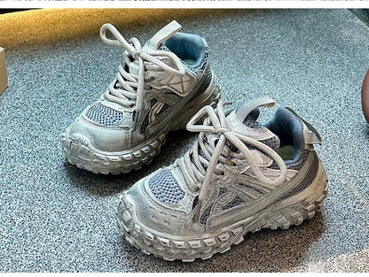 Children Running Shoes Non-slip Boys Girls Sneakers Mesh Breathable 2025 Spring Autumn New Kids Sports Shoes Thick Soft Bottom
