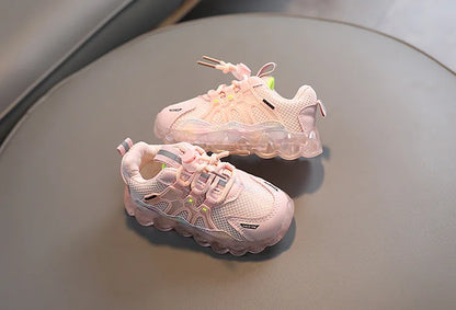 New Kid Sneaker Anti Slip Soft Bottom Boy LED Light Shoes Comfort Versatile Girls Casual Shoe Simple Child Mesh Shoes