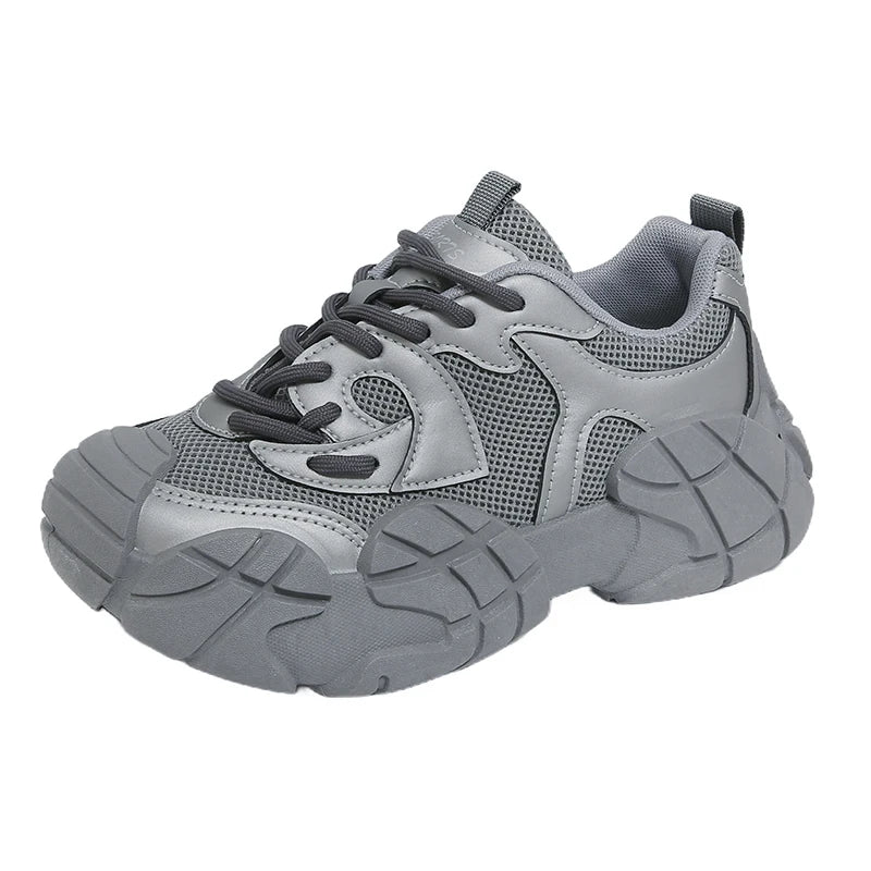 Women Platform Sneakers Lace Up Running Sports Shoes Soft Breathable Tennis Sneakers Casual Outdoor Comfortable Shoes For Female