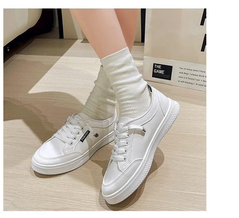 Women's Fashion White Sneakers 2025 New Spring and Autumn Flat Casual Shoes ins Breathable Thin Summer Sneakers