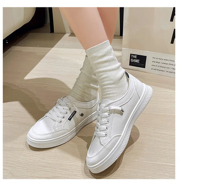 Women's Fashion White Sneakers 2025 New Spring and Autumn Flat Casual Shoes ins Breathable Thin Summer Sneakers