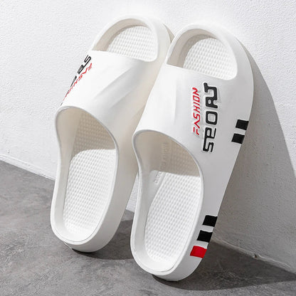 Summer Men Sport Style Slippers Soft Sole Bathroom Anti-slip Outdoor Wear-resistant Beach Fashion Leisure Flat Home Shoes Couple