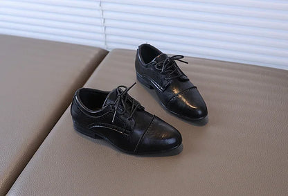 Boys School Leather Shoes New Performance Kids Black Loafers Fashion Children Formal Uniform Low-heels Shoes Causal Versatile