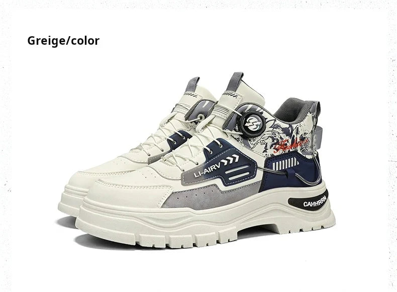 Men's Casual Outdoor Boots Fall Breathable Trendy Versatile Leisure Knob Board Shoes Anti-slip Riding Fashion Sneakers  (Available)