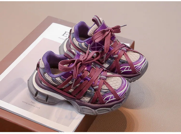 Children's Sneakers Chunky New Girls Basketball Shoes Fashion Versatile Kids Causal Boys Sports Shoes for School Breathable