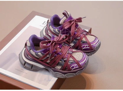 Children's Sneakers Chunky New Girls Basketball Shoes Fashion Versatile Kids Causal Boys Sports Shoes for School Breathable