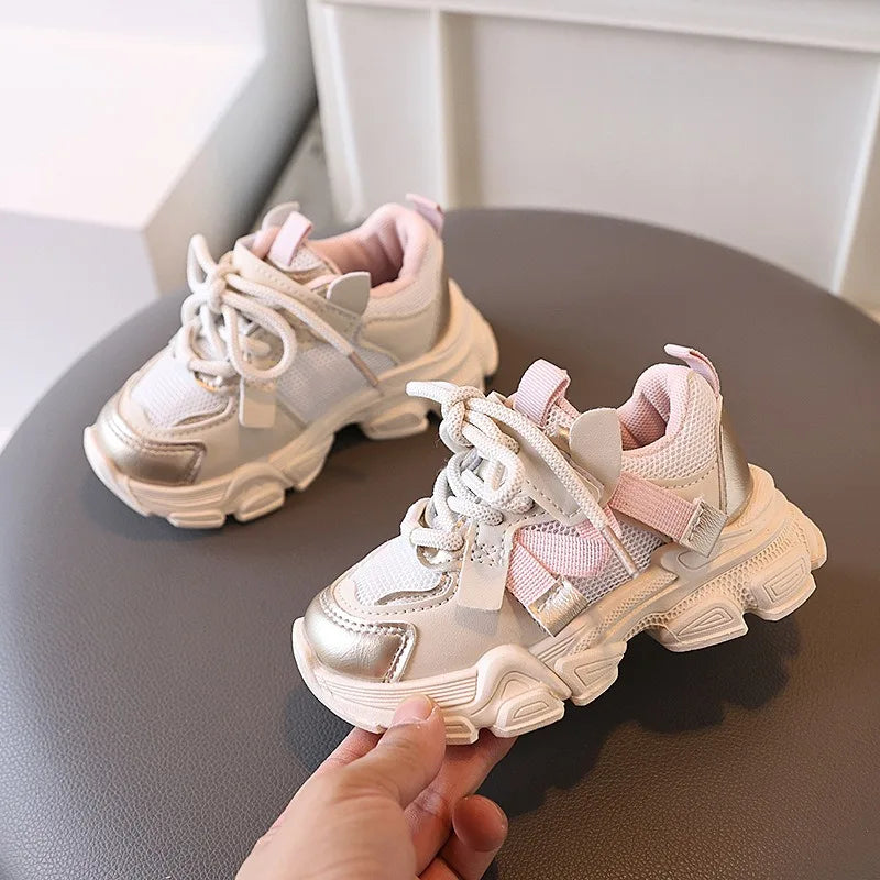 Girls & Boys Casual Sneakers Soft Sole Sports Shoes For Child Autumn colorful