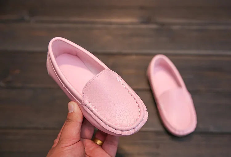 Kids Casual Shoes Flat Candy Colors Unisex Boys Girls Soft Loafers Slip-on PU Leather Shoes For Children Size 21-38 Moccasin Hot