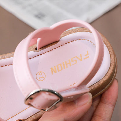 New Fashionable Girls Sandals Summer Bow Princess Sandals 3-14 Years Old Students Outside Wearing Versatile Velcro Sandals