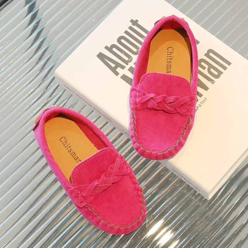 Boys Leather Shoes Fashion Kids Flats Loafers Slip-on Moccasins Classic Children Party Shoes 2024 Spring Autumn Soft Breathable