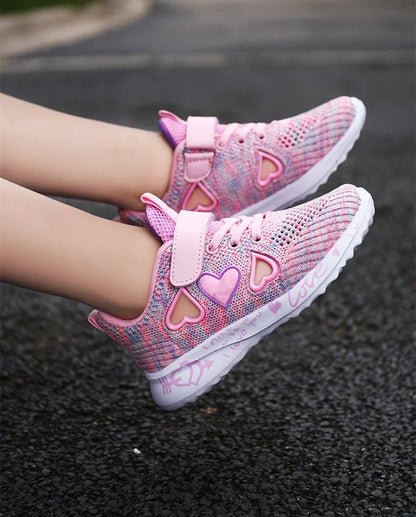 Girls Casual Shoes Children Light Mesh Sneakers Kids Summer Autumn Tenis Cute Sport Cartoon Running Sock Footwear Female