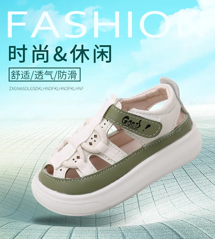 Summer New Children's Sandals Soft Bottom Non slip Boy Sandals Fashion Girls' Beach Shoes Punch Out Girls' Shoes Boy Casual Shoe