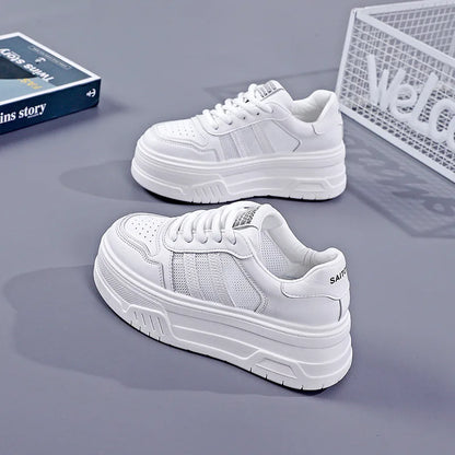 White Sneakers for Women Versatile Thick-Soled Height-Increasing Summer Height-Increasing Sports Casual Board Shoes