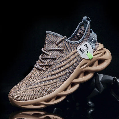 Men Sports Running Black Jogging Shoes Casual Sneakers Outdoor Breathable Mesh Women Light Shock-absorption Black Tennis