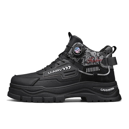 Men's Casual Outdoor Boots Fall Breathable Trendy Versatile Leisure Knob Board Shoes Anti-slip Riding Fashion Sneakers  (Available)
