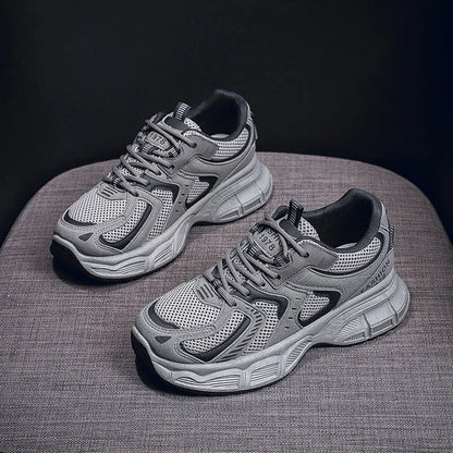 Women's Fashion Chunky Sneakers 2026 Spring Autumn New Platform Height Increase Shoes Comfortable Breathable Casual Sport Shoes
