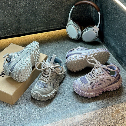 Children Running Shoes Non-slip Boys Girls Sneakers Mesh Breathable 2025 Spring Autumn New Kids Sports Shoes Thick Soft Bottom