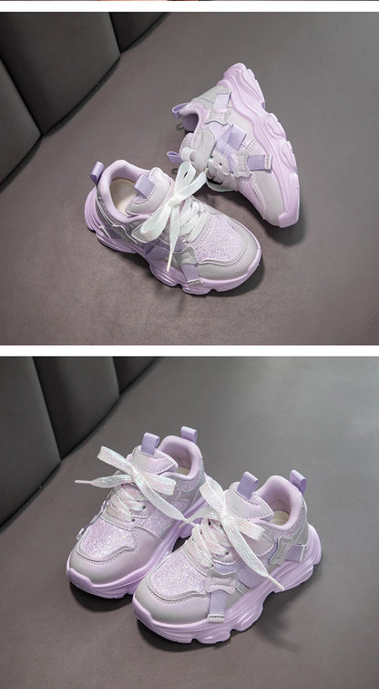 Fashion Versatile Sneakers for Girls 2026 New Autumn Toddler Running Shoes Soft Sole All-day Comfort Kids School Sports Sneakers