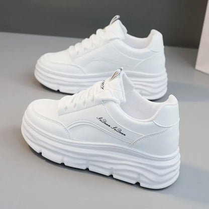 Women's Sneakers Spring Trend Lace-up Platform Casual Shoes Student Small White Shoe Old Dad Style Soft Sole Flat Shoe Versatile
