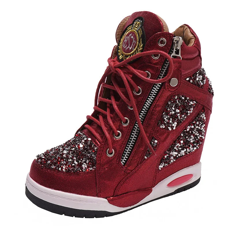 Shoes Womens Sneakers with Platform Woman Shoe Luxury Wedge Heel Basket Autumn Winter Thick Fashion High Casual Running Low help