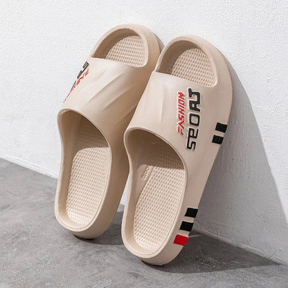 Summer Men Sport Style Slippers Soft Sole Bathroom Anti-slip Outdoor Wear-resistant Beach Fashion Leisure Flat Home Shoes Couple