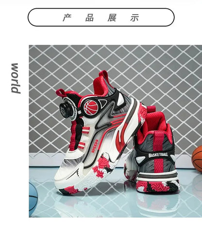 Boys Basketball Shoes Training Running Sports Sneakers Spring Autumn New Style Middle Large Children Boy Knob Movement Footwear