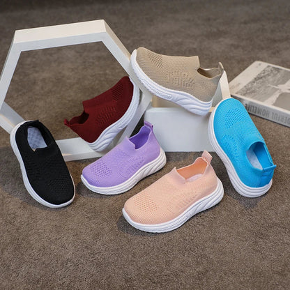 Lightweight Boys Girls Casual Shoes Breathable Slip on Kids Casual Sneakers Anti-slip Toddler Flats Outdoor Walking Shoes