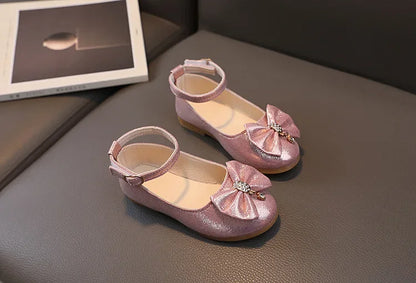 Girls Summer Versatile Rhinestone Fine Glitter Shoes Children Korean Version Bow Princess Sandals Girl Fashion Show Casual Shoes