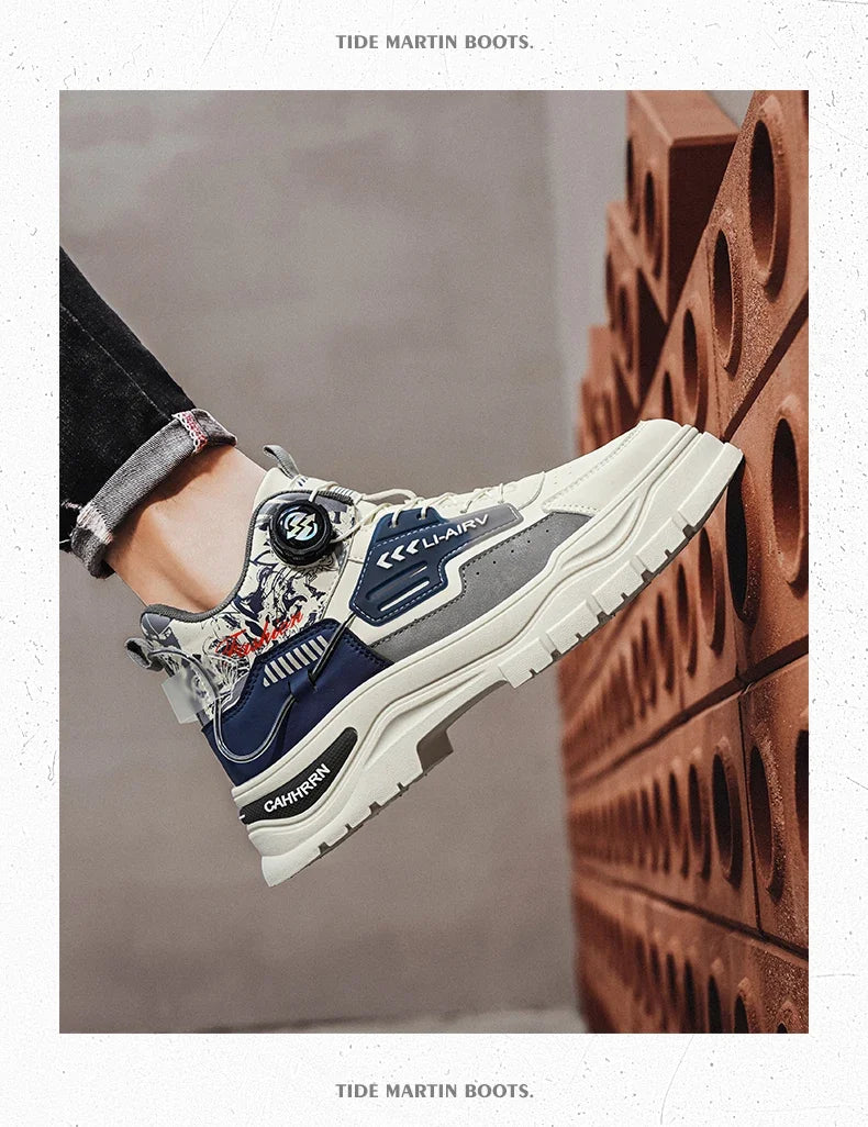 Men's Casual Outdoor Boots Fall Breathable Trendy Versatile Leisure Knob Board Shoes Anti-slip Riding Fashion Sneakers  (Available)