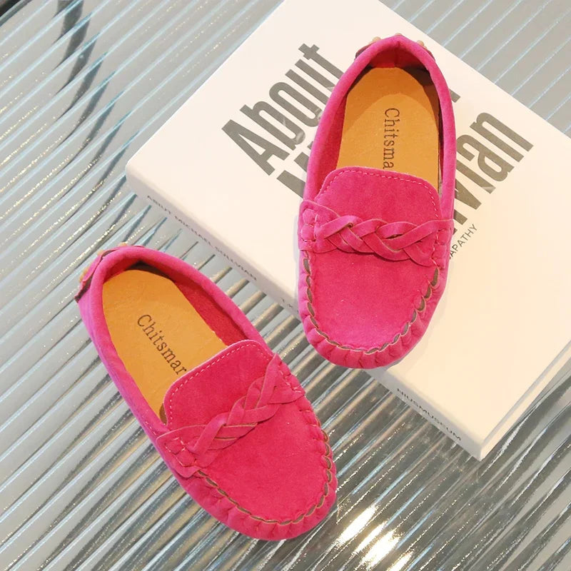 Boys Leather Shoes Fashion Kids Flats Loafers Slip-on Moccasins Classic Children Party Shoes 2024 Spring Autumn Soft Breathable