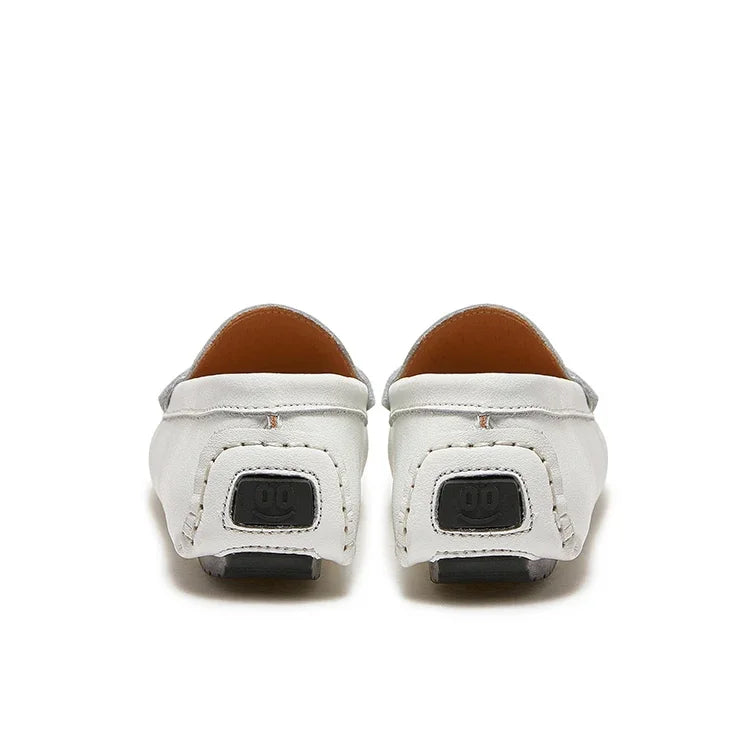 Boys Leather Shoes Black White for School Party Wedding Kids Formal Flats Loafers Slip-on Soft Loafers Children Moccasins 26-37