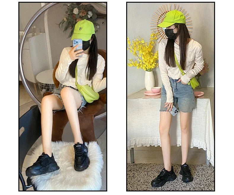 Womens Shoes  Fashion Trend Breathable Mesh Sneakers Women Comfortable Soft Bottom Casual Platform Shoes Zapatos Mujer