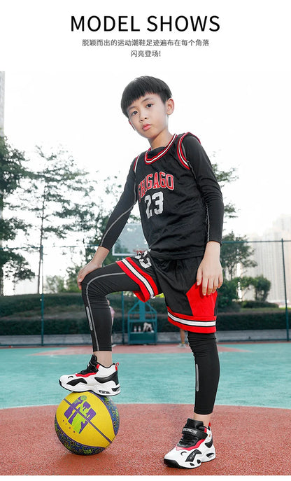 Kids Basketball Shoes Boys Student Sports Shoes School Daily Outdoor Running Sneakers High Top Children Basketball Sneakers