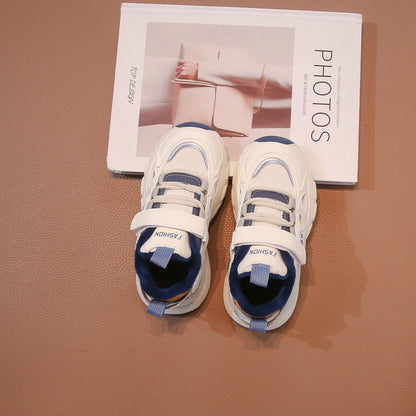 Warm Winter Kids Sneakers: PU Leather, Anti-Slip Rubber Sole, Lightweight Sports Shoes for Boys & Girls