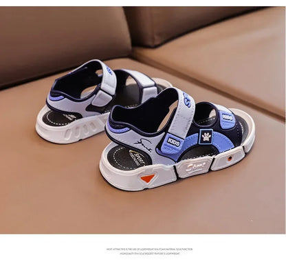 Children Sandals Summer Cartoon Soft Sole Anti Slip Boys Sandals Fashionable Girls Beach Shoes 4-10T Kid PVC Sandals