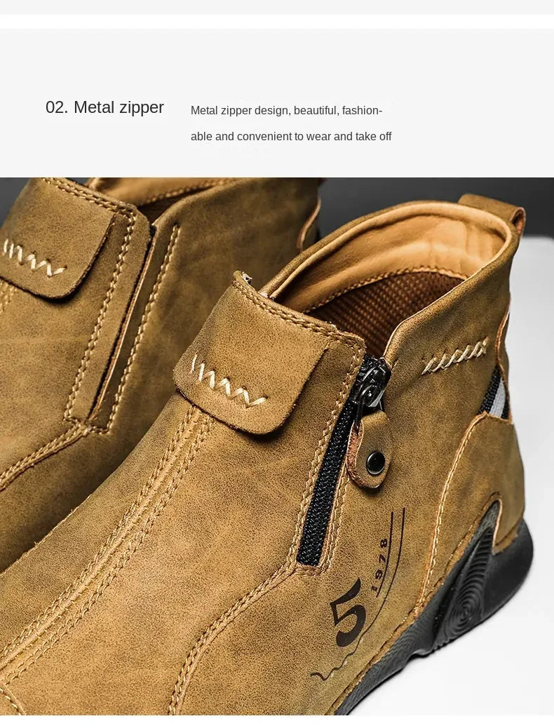 Sneakers Men Casual Shoes Outdoor Anti Slip Man Ankle Boots High Quality Sneakers Man Flat Bottomed Short Boots Shoes for Men
