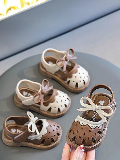 Baby sandals girls princess step shoes summer new baby shoes toe wrap kids cute